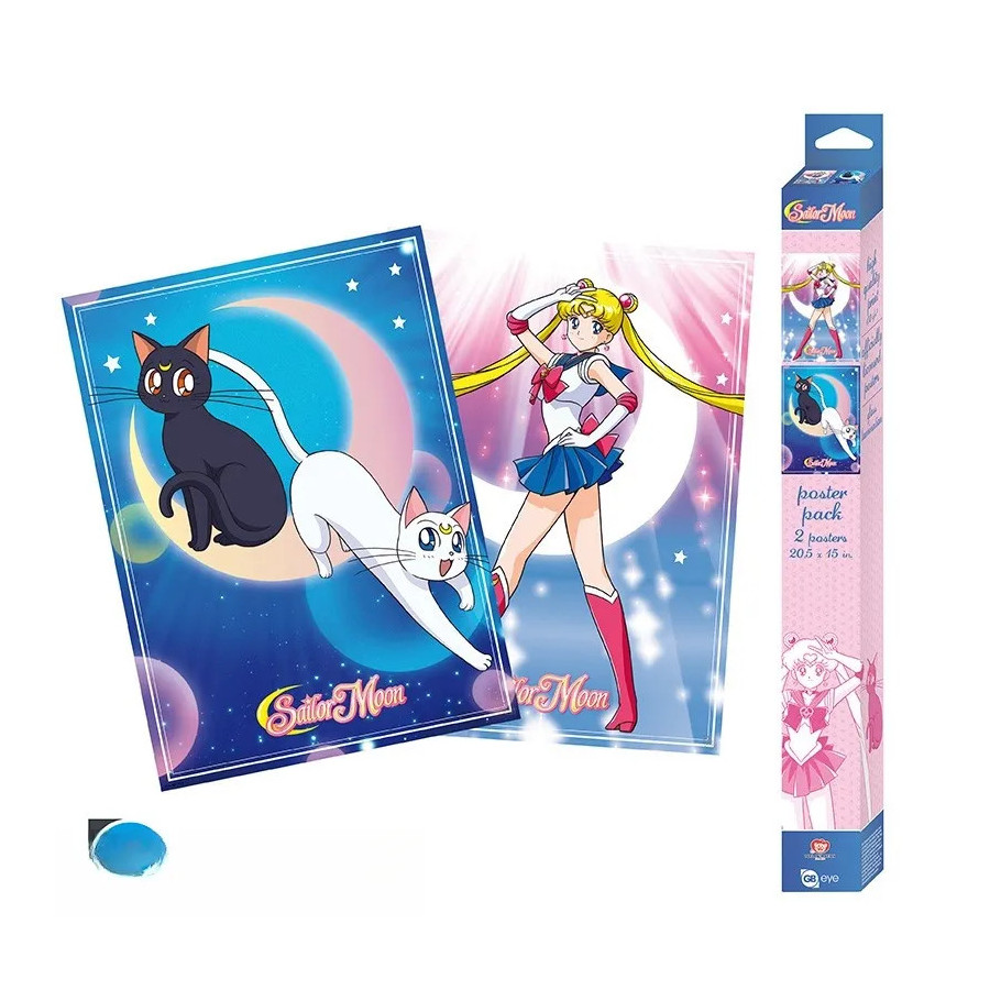 SAILOR MOON - Set 2 Posters Chibi 52x38 - Sailor Moon & chats
