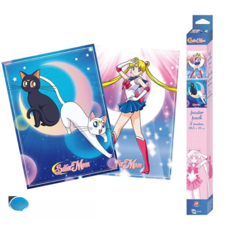 SAILOR MOON - Set 2 Posters Chibi 52x38 - Sailor Moon & chats