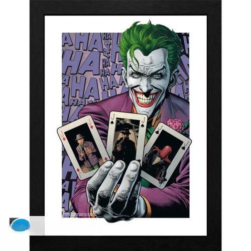 DC COMICS - Tirage encadré "Le Joker Cartes Haha" (30x40)