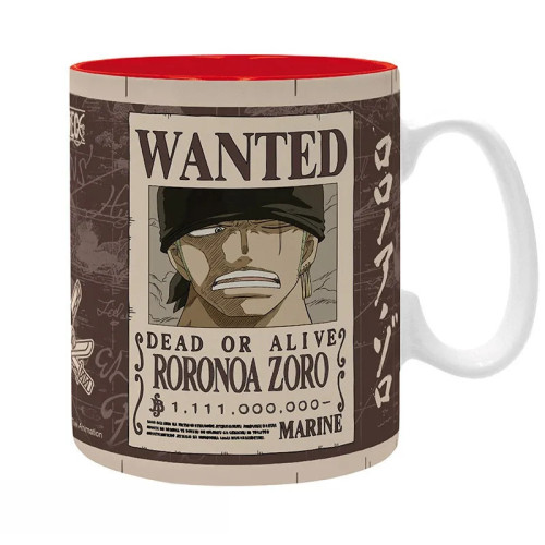 ONE PIECE - Mug - 460 ml - "Zoro Wanted" - subli - boîte
