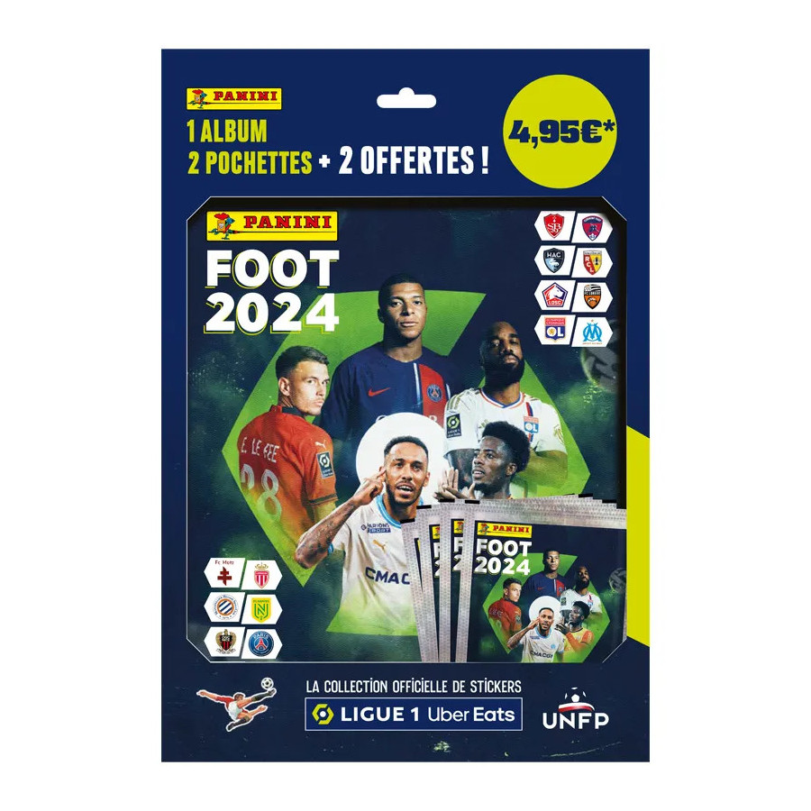 Panini Foot 2024 Ligue 1 Uber Eats Stickers Album 4 Pochettes