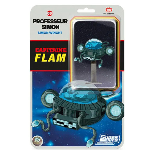 Capitaine Flam Pins Blister Card Professeur Simon 10,5cm