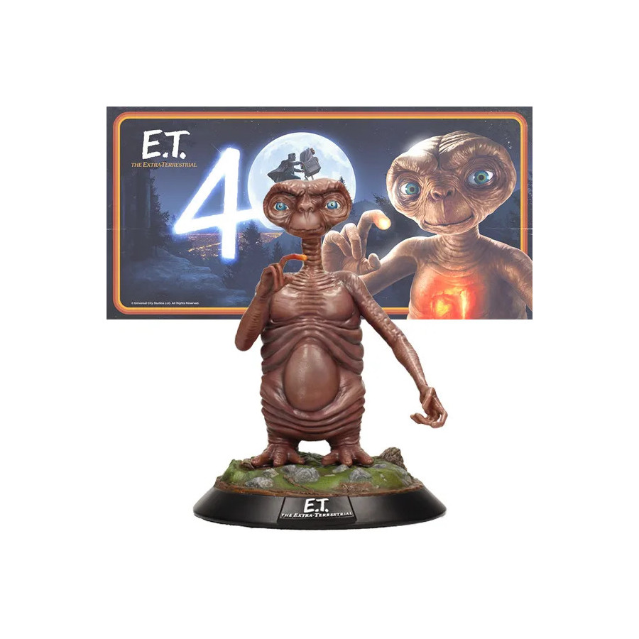 E.T. L'Extra Terrestre 40�me anniversaire statue r�sine 22cm