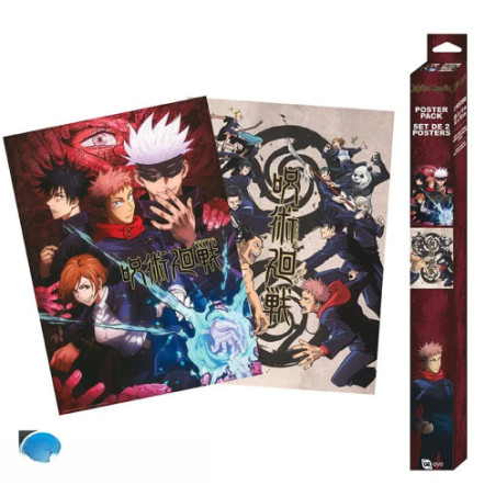 JUJUTSU KAISEN - Set 2 Posters Chibi 52x38 - Groupe et écoles