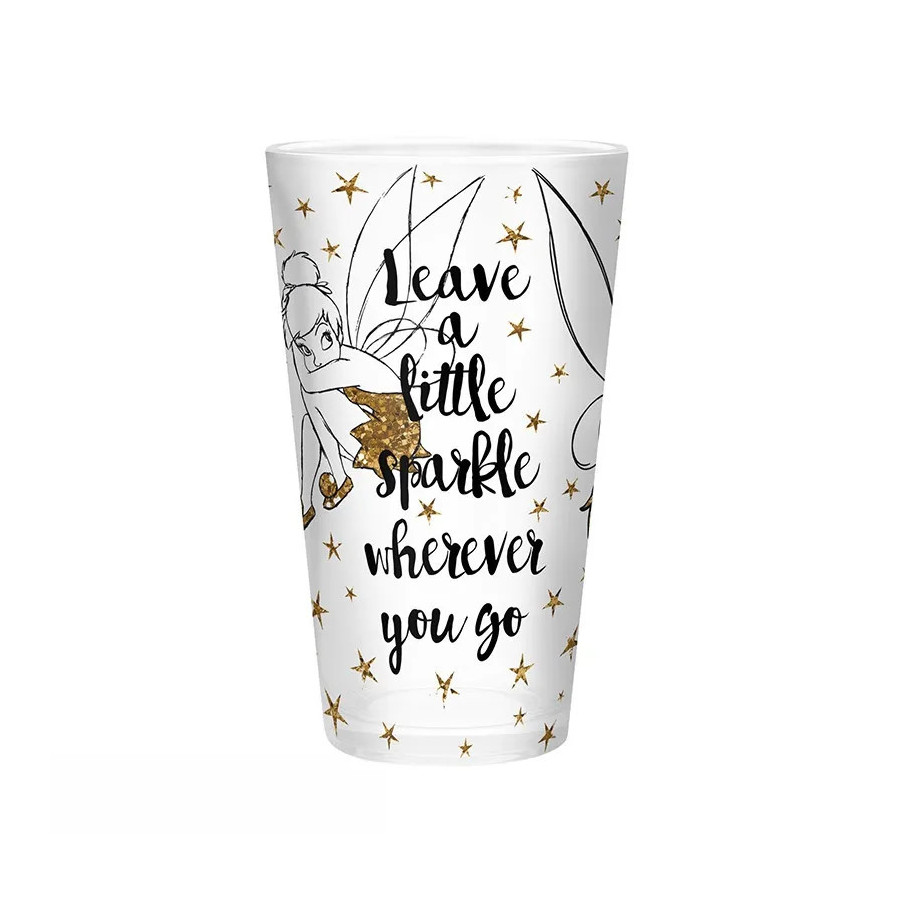 DISNEY - Verre XXL - 400 ml - Clochette Dorée - Paillettes