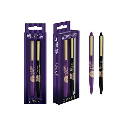 Wednesday (Mercredi) - Set 2 stylos bics - Nevermore