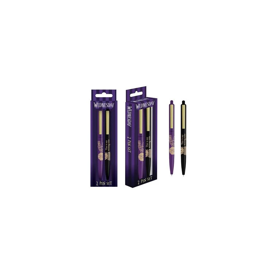 Wednesday (Mercredi) - Set 2 stylos bics - Nevermore
