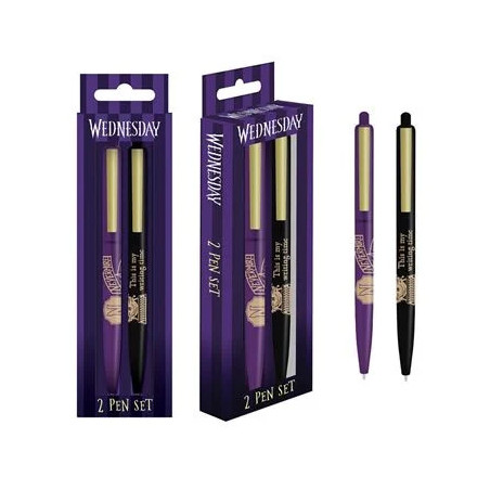 Wednesday (Mercredi) - Set 2 stylos bics - Nevermore