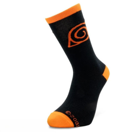 NARUTO SHIPPUDEN - Chaussettes - Noir & Orange - Konoha