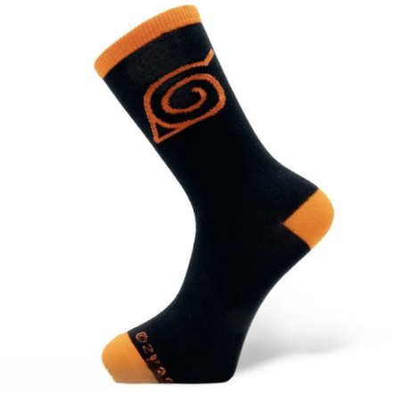 NARUTO SHIPPUDEN - Chaussettes - Noir & Orange - Konoha