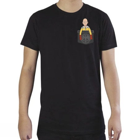ONE PUNCH MAN - Tshirt "Saitama format poche" homme MC black - basic