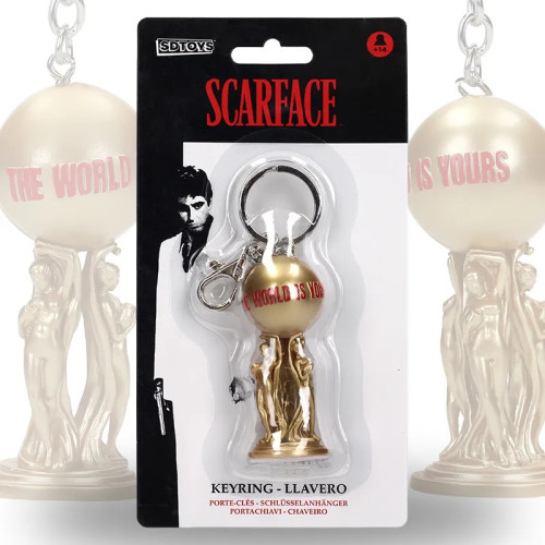 Scarface Porte Cle Metal 7cm The World Is Yours 3D