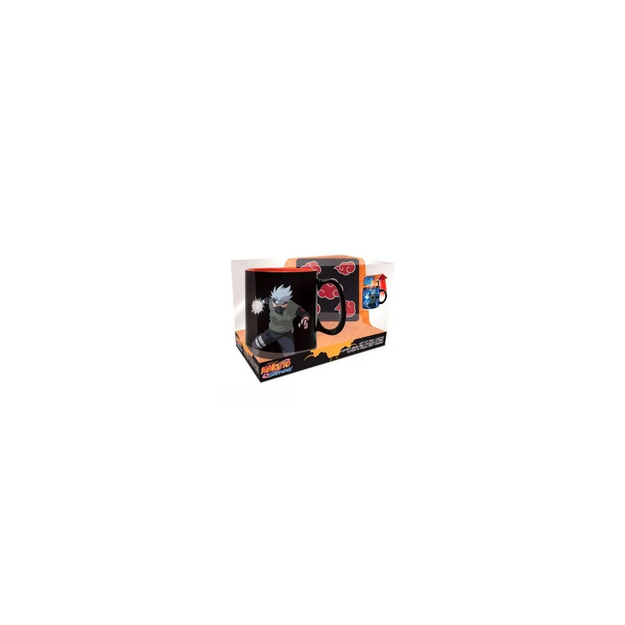 NARUTO SHIPPUDEN - Coffret Mug thermo-réactif 460ml+Coaster Akatsuki