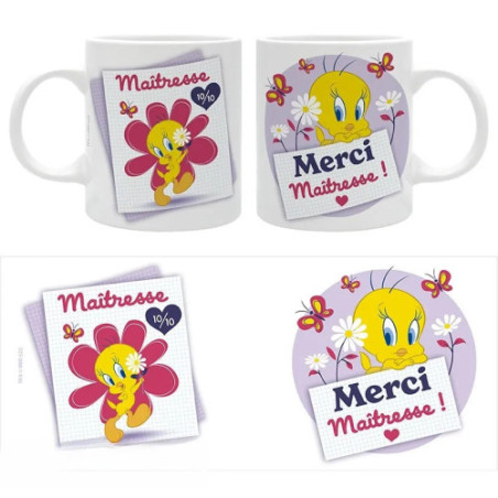 Looney Tunes - Mug - 320 ml - "MERCI MAÎTRESSE"
