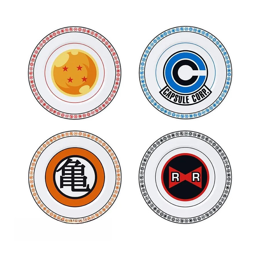 DRAGON BALL - Set de 4 Assiettes - Emblèmes