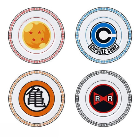 DRAGON BALL - Set de 4 Assiettes - Emblèmes