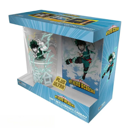 MY HERO ACADEMIA - Pck Verre XXL + Pin's + Carnet "Héros"