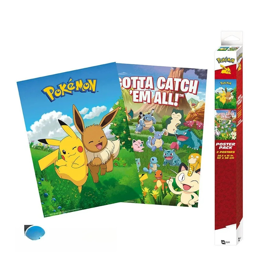 POKEMON - Set 2 Posters Chibi 52x38 - Décorations
