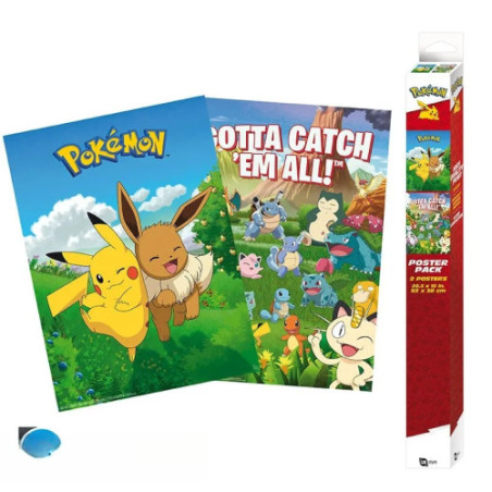 POKEMON - Set 2 Posters Chibi 52x38 - Décorations