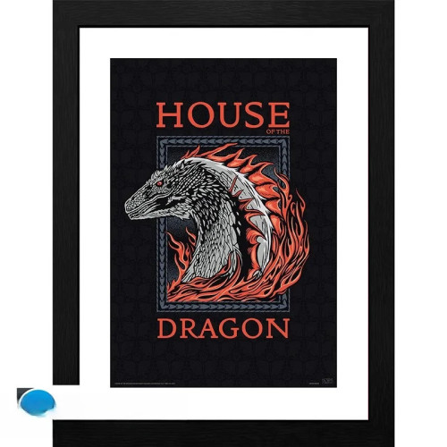 HOUSE OF THE DRAGON - Tirage encadré "Dragon rouge" (30x40)
