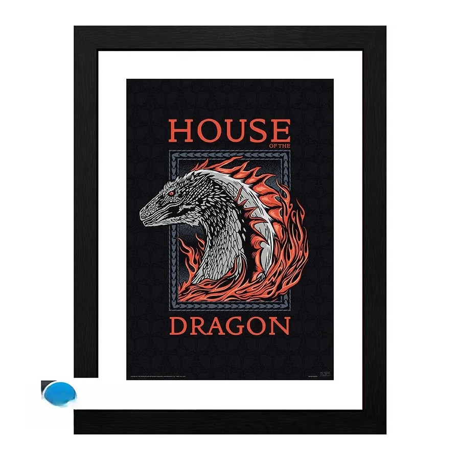 HOUSE OF THE DRAGON - Tirage encadré "Dragon rouge" (30x40)