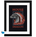 HOUSE OF THE DRAGON - Tirage encadré "Dragon rouge" (30x40)
