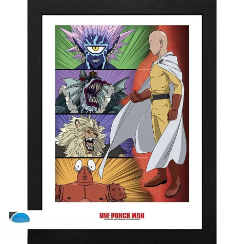 ONE PUNCH MAN - Tirage encadré "Échelle des méchants" (30x40)