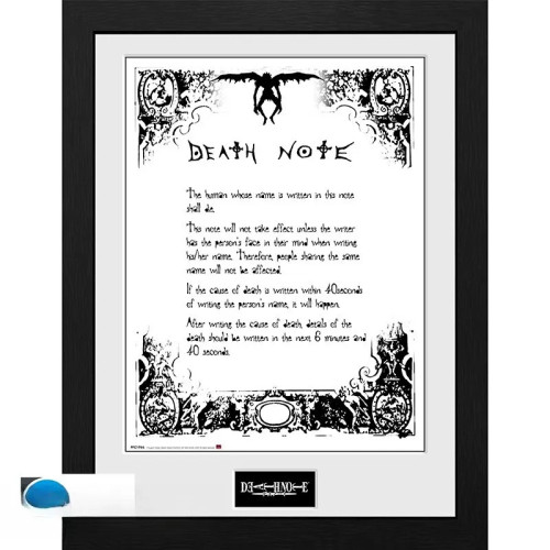 DEATH NOTE - Tirage encadré "Death Note" (30x40)