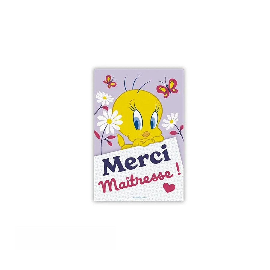 Looney Tunes - Magnet - "MERCI MAÎTRESSE"