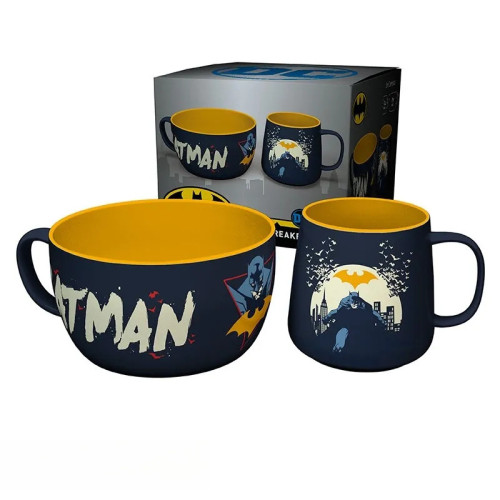 DC COMICS - Set Petit Déjeuner Mug + Bol - Batman