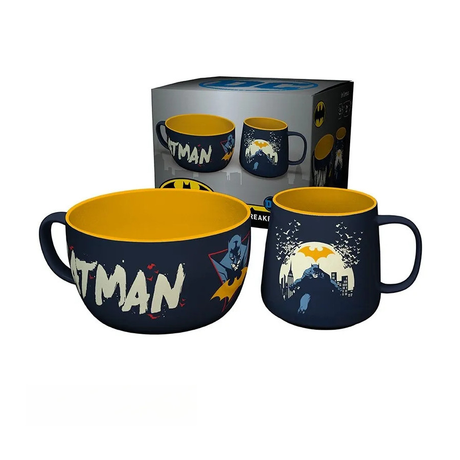 DC COMICS - Set Petit Déjeuner Mug + Bol - Batman