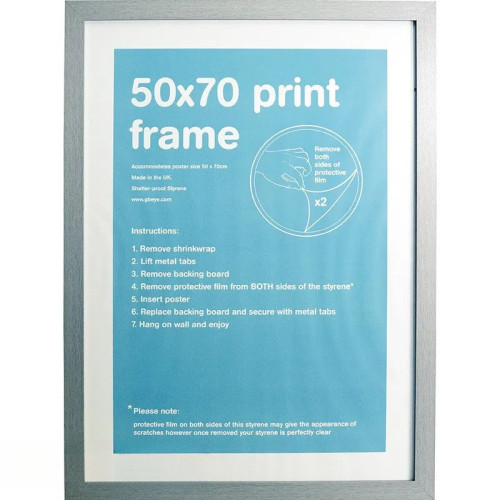 GBEYE - Cadre MDF Argent - 50 x 70 cm