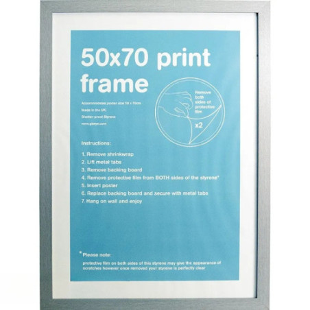 GBEYE - Cadre MDF Argent - 50 x 70 cm