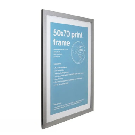 GBEYE - Cadre MDF Argent - 50 x 70 cm