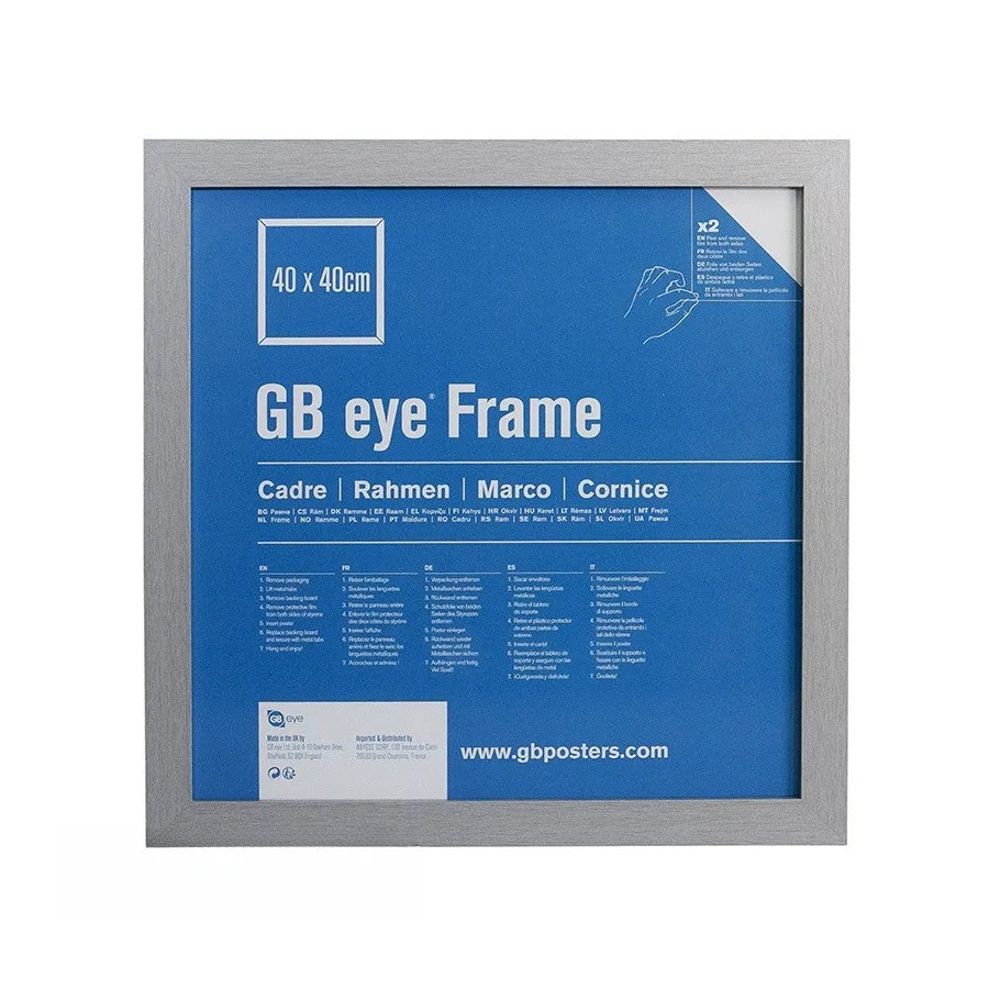 GBEYE - Cadre MDF Argent - 40 x 40 cm