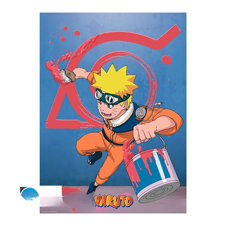 NARUTO - Poster Chibi 52x38 - Naruto & Emblème Konoha