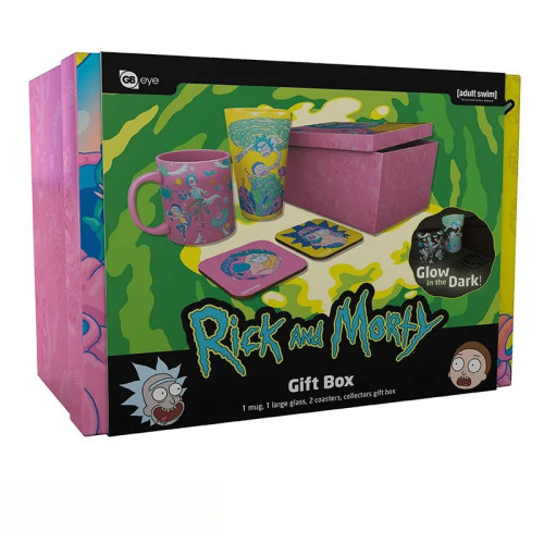 RICK AND MORTY - Pck Verre XXL + Mug + 2 Coasters"Motif"