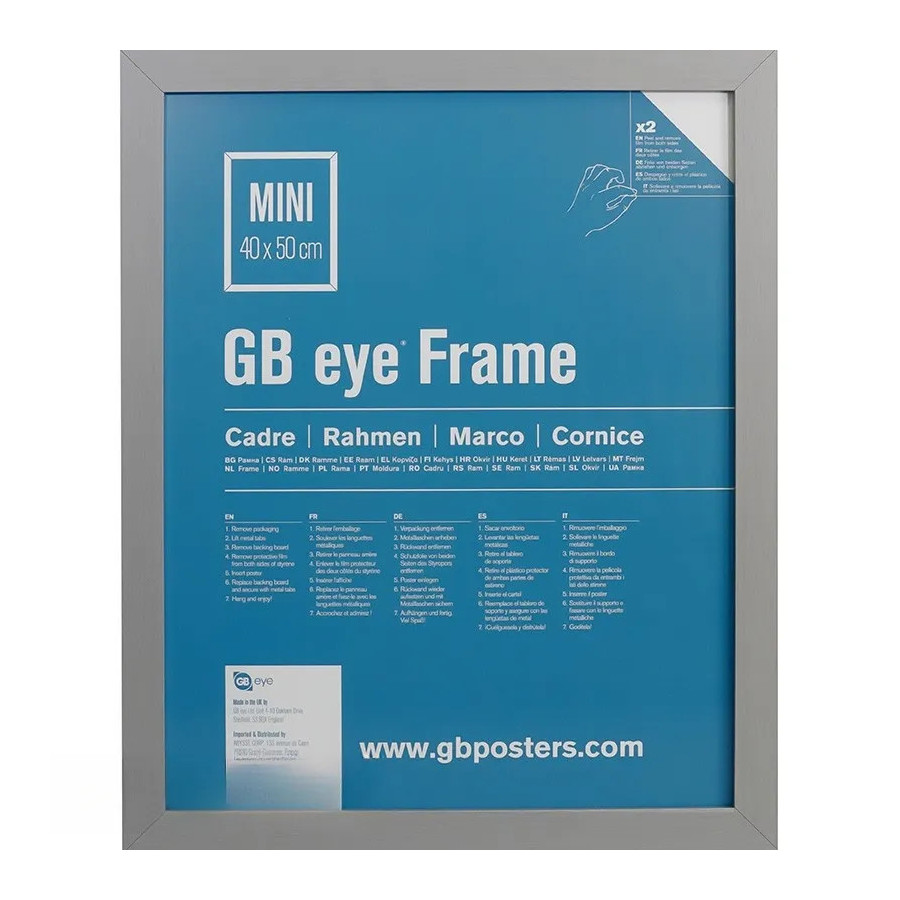 GBEYE - Cadre MDF Argent - Mini - 40 x 50 cm