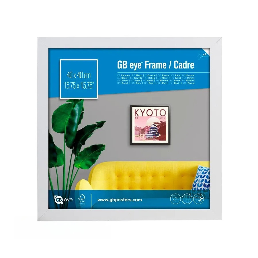 GBEYE - Cadre MDF Blanc - 40 x 40 cm