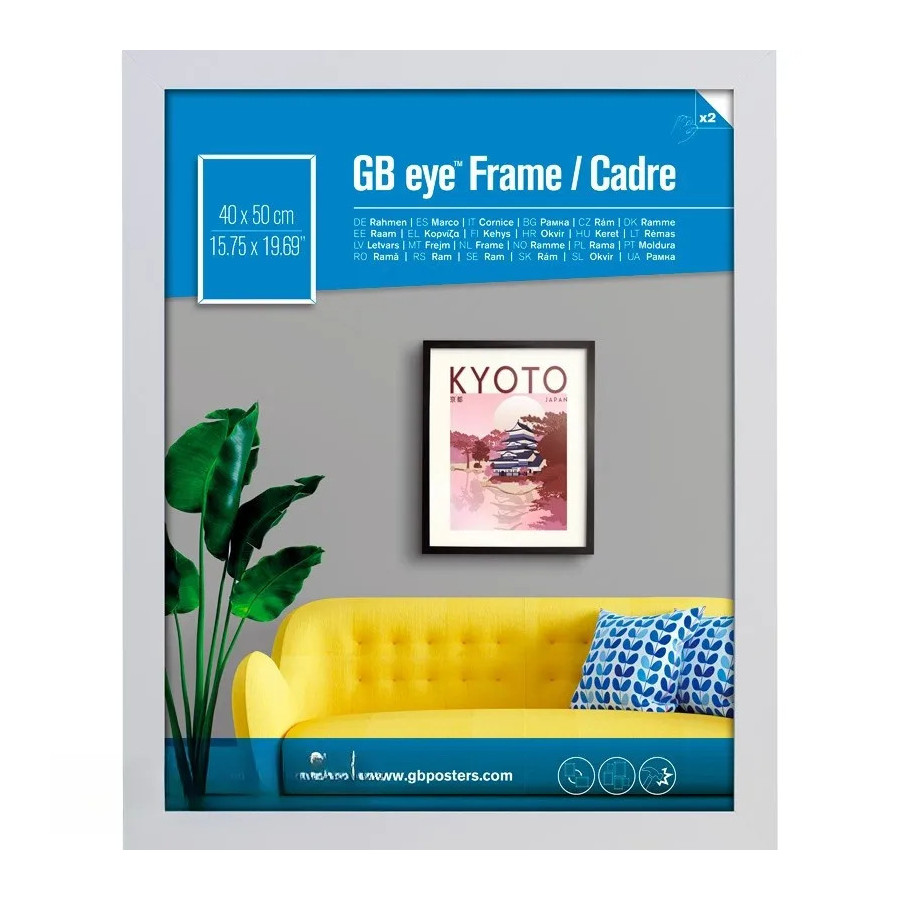 GBEYE - Cadre MDF Blanc - Mini - 40 x 50 cm