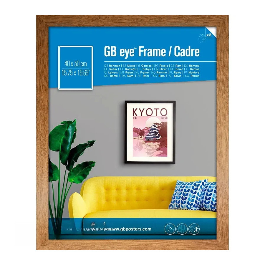 GBEYE - Cadre MDF Chêne - Mini - 40 x 50 cm