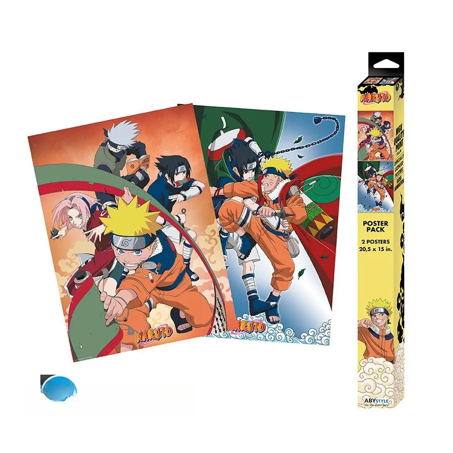NARUTO - Set 2 Posters Chibi 52x38 - Equipe 7