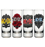 AC/DC Set 4 verres à shot Black Ice