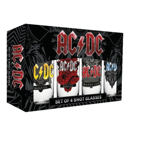 AC/DC Set 4 verres à shot Black Ice