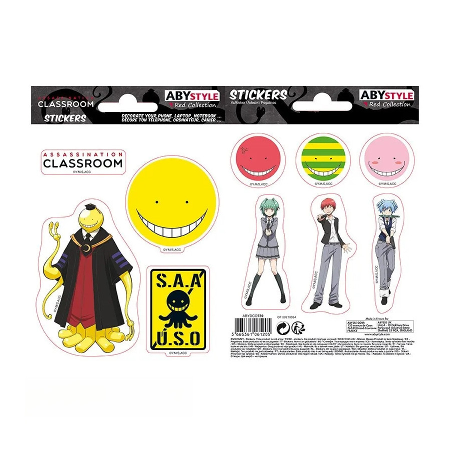 ASSASSINATION CLASSROOM - Stickers - 16x11cm/ 2 planches - Koro