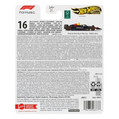 Formule 1 Hot Wheels Premium véhicule métal 1/64 Oracle Red Bull Racing RB20 (No 1) (Max Verstappen 2024)