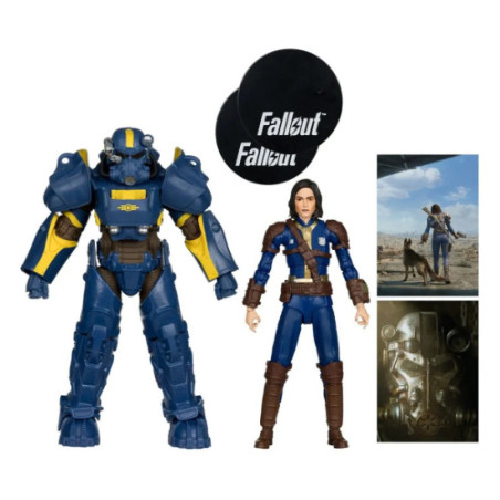 Fallout 4 pack 2 statuettes T-60 Vault Tec & Sole Survivor 18 cm