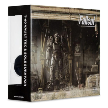Fallout 4 pack 2 statuettes T-60 Vault Tec & Sole Survivor 18 cm