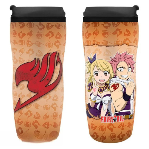 FAIRY TAIL - Mug de voyage Lucy, Natsu & Emblème