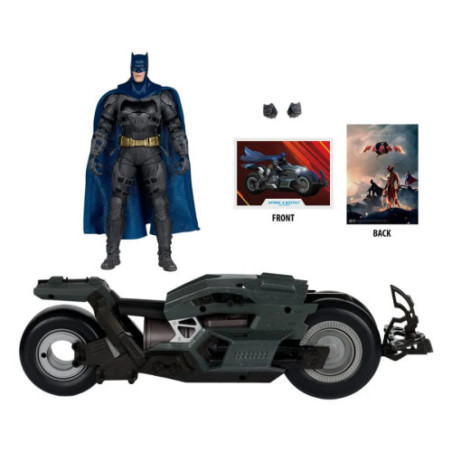 The Flash DC Multiverse véhicule Batcycle with Batman